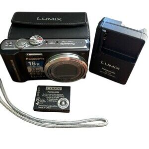 Panasonic LUMIX DMC-ZS6 12X Digital Camera Black W/ Battery Charger Case